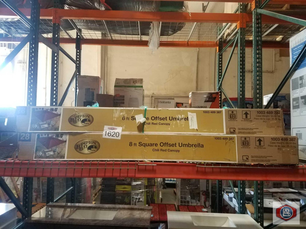 Hampton Bay 8 Ft Patio Umbrella In Chili 2 Pcs Industrial Machinery Equipment Business Liquidations Big Box Retailers Auctions Online Proxibid