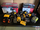 PORTER CABLE BELT SANDER 1 PORTER CABLE 130 v WORK LIGHT 3 DEWALT BATTERY 60 v 6.0AH 2 DEWALT