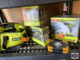 CAT LIGHT WORK 1 RYOBI 18v DRILL /DRIVER KIT 1 RYOBI 18 v MULTY TOOL 1 RYOBI 18v 5 in RANDOM ORBIT