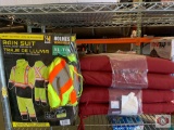 XL Holmes Workwear Rain Suit 2 piece jacket and pant - 4 pack Outdoor seat pads color Burgundy- 1