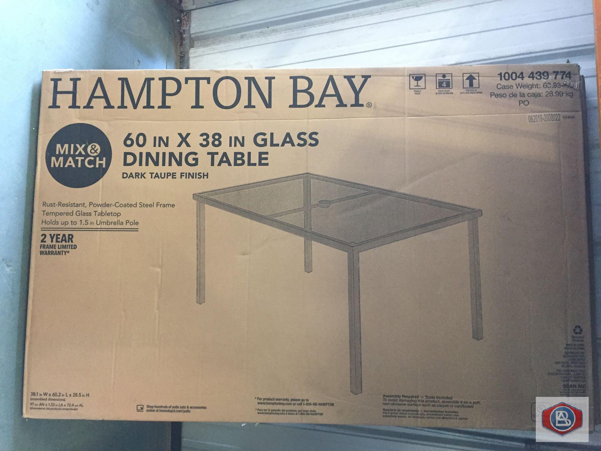 Hampton bay 60 x 38 glass dining table sale