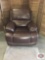 Brown leather handle recliner