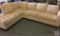 Sectional sofa beige fabric