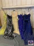 Beautiful party dresses Couture Miss Long strap color amethyst size 12 Long strapless color indigo