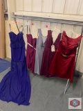 Beautiful party dresses Couture Miss Long strapless color purple size 14 Short color raspberry size