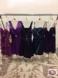 Beautiful party dresses Couture Short strap color eggplant size 12 Short strapless color navy/charc