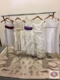 Beautiful party dresses Couture for girls White and red size 6 Ivory size 8 Ivory and purple size 7