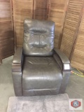 Leather Power Recliner Gray