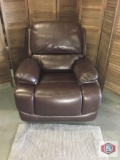 Brown leather handle recliner