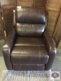 Brown leather handle recliner