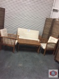 Brown and beige patio set