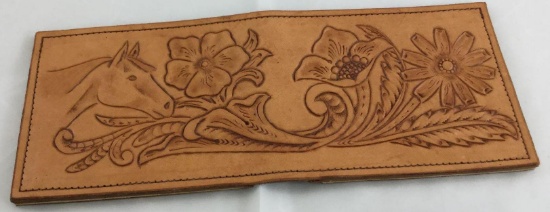 Hand-tooled Leather Wallet by Chuck Templeton