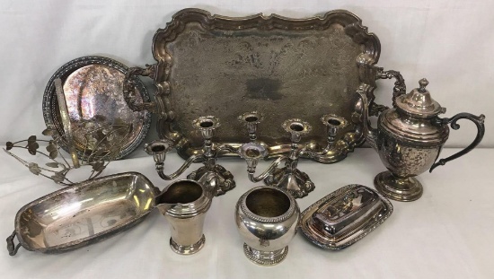 Lot of 10 Silver Plated Pieces