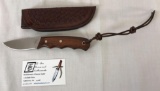 Custom Crafted Babinga Wood 6' Blade Knife w/Leather Sheath by Mick Barnett