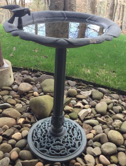 Metal Flower Bird Bath