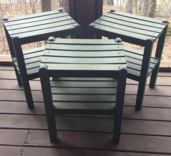 (3) Polywood Side Tables with Shelf