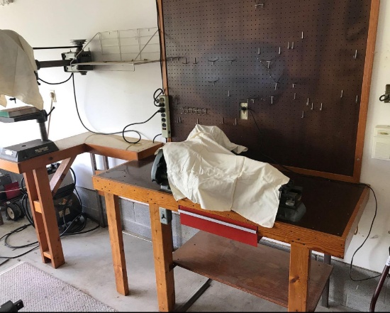 Workbench with Drawer and Pegboard