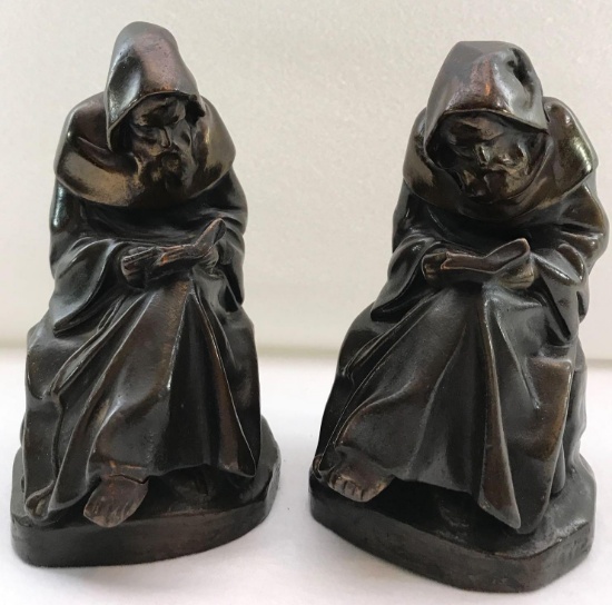 Pompeian Bronze Monk Bookends