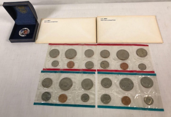 (2) Double 1979 Uncirculated U.S. Mint Coin Sets with envelopes