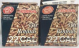 (2) Open Boxes of 550 Rounds (quantity unknown) .22 LR Hollow Point