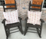 (2) Wood Ladder Back Rocking Chairs