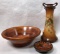 Wood Bowl, Vase & Trinket Dish