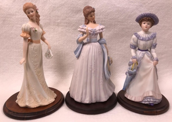 (3) Homco/Home Interiors Figurines with Bases