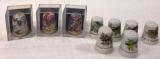 (3) Royal Winton Porcelain Thimbles and (6) Unmarked Thimbles