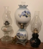 (3) Hurricane Lamps