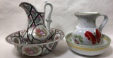 (2) Pitcher and Bowl Sets (unmarked)