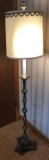 Brass-tone Floor Lamp with Drum Shade