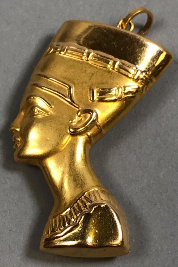 21k Gold Nefertiti Bust Pendant