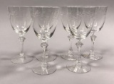 (6) Etched Crystal Goblets