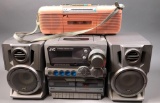 Vintage JVC Boom Box and Sharp Radio Cassette Player with Strap