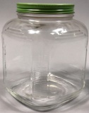 Vintage Glass Cracker Jar with Green Lid