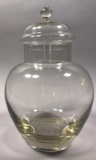 Large Clear Glass Ginger Jar.