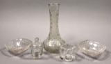 Hoosier Glass Iridized Vase, (2) Diamond Point Square Bowls and more