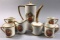 Chocolate Set with Gold Trim and Cream and Sugar