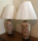 Pair of Oriental Floral Lamps on Wood Base (LPO)