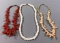 (3) Coral Necklaces
