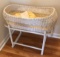 Wicker Baby Bassinet Bed with Stand and Mat (LPO)