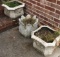 (1) Round Concrete Planter and (1) Pair Faux Concrete Planters (LPO)