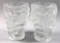 (2) Vintage Frosted Czechoslavakian Art Glass Cherry Vases