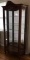 Bow-front Mahogany Side-door Collector's Cabinet with Carved Shell Crest (LPO)