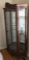Bow-front Mahogany Side-door Collector's Cabinet with Carved Shell Crest (LPO)