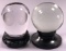 (2) Crystal Paperweights with Display Stands