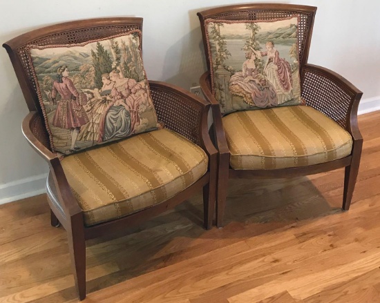 Pair of Caned Bergere Arm Chairs (LPO)
