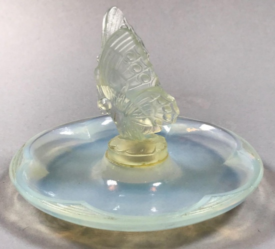 Sabino French Opalescent Art Glass Butterfly Trinket Dish