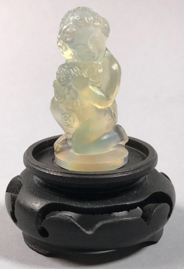 Sabino French Opalescent Art Glass Cherub Figurine