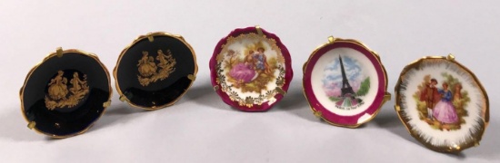 (5) Miniature Limoges Plates